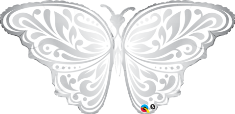 Silver Butterfly Foil Supershape Balloon #17091