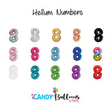 8th Birthday Giant INFLATED Helium Numbers -Choose from 22 colours