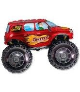 Monster Truck Red  Big Wheels Foil Shape 86cm #308662