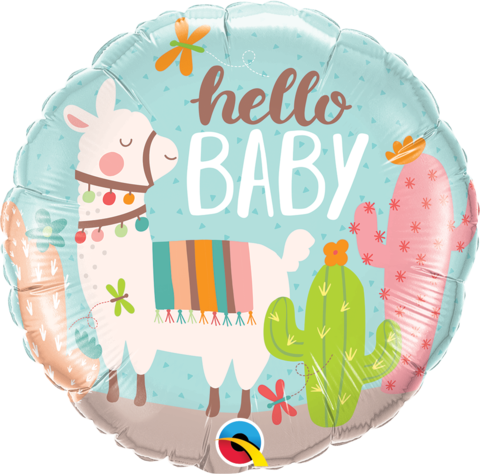 Hello Baby Llama Foil 45cm Balloon #78689