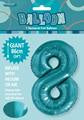 Teal Number 8 Foil 86cm Balloon #50638