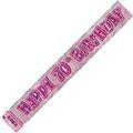 70th Birthday Banner Foil Glitz Pink