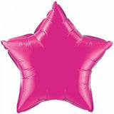 Magenta Star Foil Solid 51cm (20") INFLATED Balloon  #99337