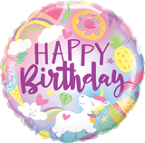 Happy Birthday Unicorns & Icecreams Foil 45cm Balloon #88010