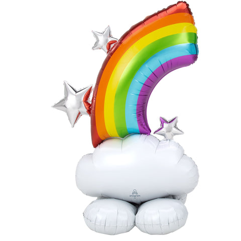Rainbow & Cloud Giant Airloonz Foil Balloon INFLATED #42462