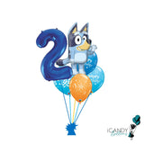 Bluey Number Birthday Balloon Bouquet INFLATED #BlueyNumber