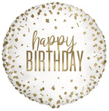 Happy Birthday Gold Foil 45cm Balloon INFLATED #78447