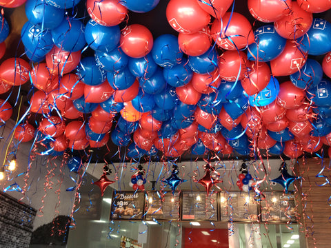 100 Ceiling Floating Helium Balloons on strings