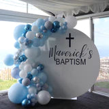 White Acrylic Wall with Organic Balloon Garland HIRE