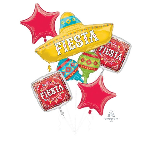 Mexican Fiesta Foil Bouquet Kit 5 pk INFLATED #39539