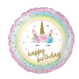 Flowers Unicorn Birthday 45cm 18inch Holographic #229691