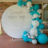 White Acrylic Wall with Organic Balloon Garland HIRE