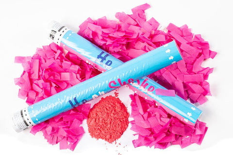 Gender Reveal Smoke & Confetti Cannon PINK