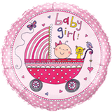 Baby Girl Pram Foil 45cm Balloon #50294