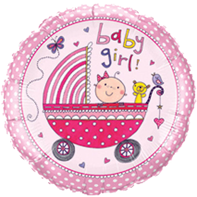 Baby Girl Pram Foil 45cm Balloon #50294