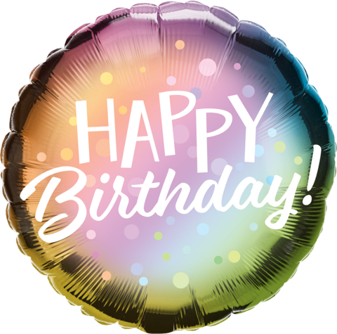 Happy Birthday Ombre Pastels Foil 45cm Balloon #88027
