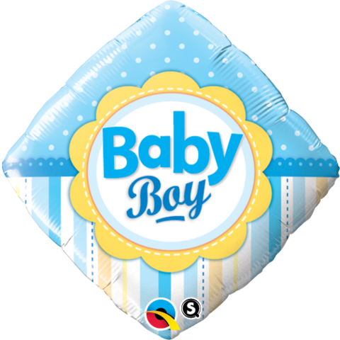 Baby Boy Diamond Striped Foil Balloon #14637