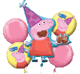 Peppa Pig 5 pk Balloon Bouquet Kit INFLATED #31301