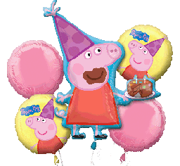 Peppa Pig 5 pk Balloon Bouquet Kit INFLATED #31301