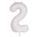 Giant INFLATED White Number 2 Foil 86cm Balloon #213802