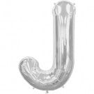 Giant Letter Balloon J Silver 86cm #00205