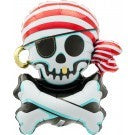 Pirate Face & Cross Bone Jolly Roger 14inch AIR FILL ONLY INFLATED