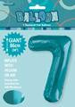 Teal Number 7 Foil 86cm Balloon #50637