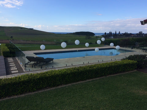 White Pool Balloons Large 60cm  with weight hire