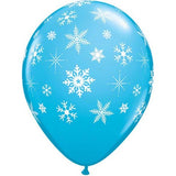Frozen Snowflake Balloon Print Robins Egg Colour6pk