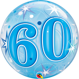 60th Birthday Bubble Blue Balloon #48449