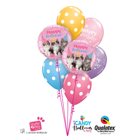 Birthday Kitten Dazzler Balloon Bouquet