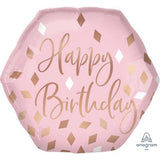 Happy Birthday Blush Pink & Rose Gold Foil Supershape  INFLATED #42115Balloon #42115