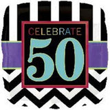 50th Birthday Foil 45cm Chevron Strip #28679