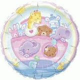 Baby Shower Pastel Rainbow Baby Animals Foil Mylar Balloon #18287