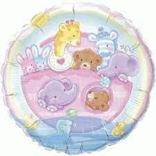 Baby Shower Pastel Rainbow Baby Animals Foil Mylar Balloon #18287
