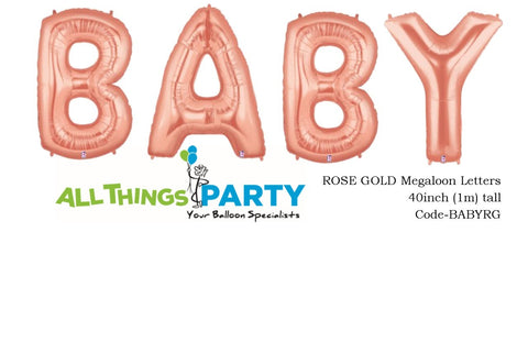 Rose Gold BABY Helium 86cm Letter Balloons