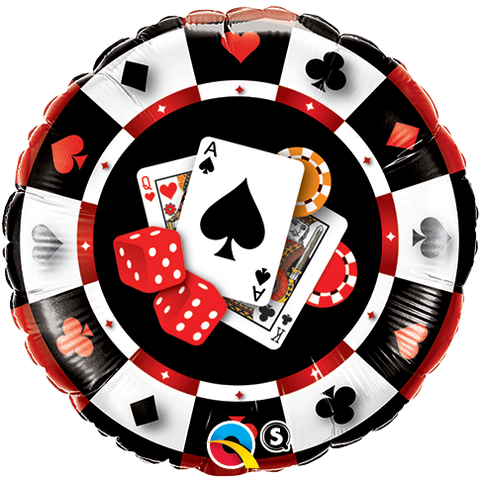 Casino $ Poker Chip Round Foil INFLATED #43376