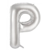 Giant Letter Balloon P Silver Foil 86cm #213915