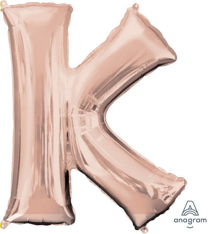 Giant Letter Balloon K Rose Gold 86cm #36574