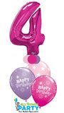 4th Birthday Big Number Pink Bouquet INFLATED