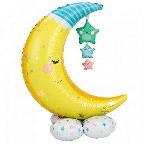 Baby Moons & Stars Giant Airloonz Foil Balloon INFLATED #42459