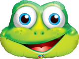 Frog Face 81cm Foil Supershape INFLATED Balloon #16795