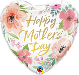 Happy Mother's Day Floral Heart Foil Balloon INFLATED #82205
