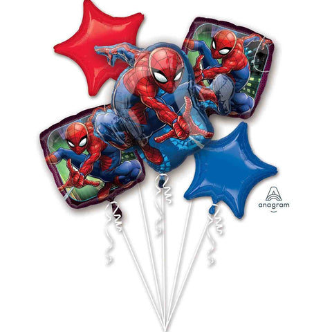 Spiderman Foil Bouquet Kit 5pk INFLATED #34667