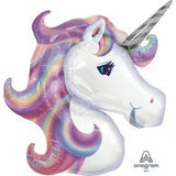 Unicorn Head Pastel Foil Balloon INFLATED 84 x 74cm #09900