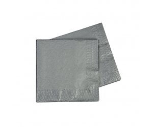 Silver Napkins Cocktail Size 40pk
