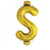 Giant Letter Balloon $ Dollar Sign Gold 86cm