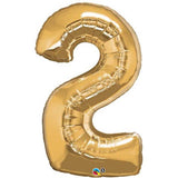 Gold Number 2 Foil 86cm Balloon #30477