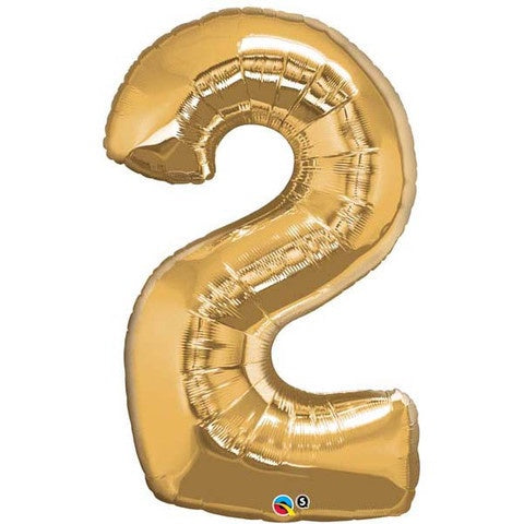 Gold Number 2 Foil 86cm Balloon #30477