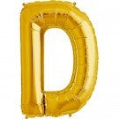 Gold Letter D foil Balloon AIR FILLED SMALL 41cm #00570